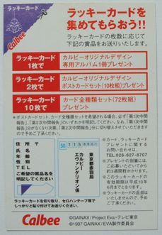 カルビー 新世紀エヴァンゲリオン コンプ ＋ ラッキーカード 243枚 カルビー 新世紀エヴァンゲリオン コンプ ＋ ラッキーカード 243
