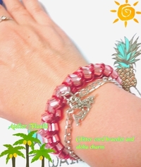 Glitter cord bracelet and aloha charm
