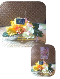 花とリボンのカードたて