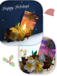 クリスマスLEDツリーリボンアレンジ