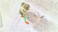 蓄光☆ウニとシーグラスの指輪