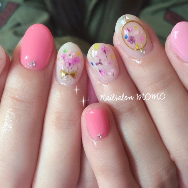 押し花ネイル画像