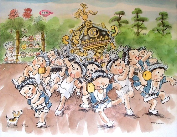 童画リトグラフ　杵渕やすお 杵渕やすおギャラリー 童画